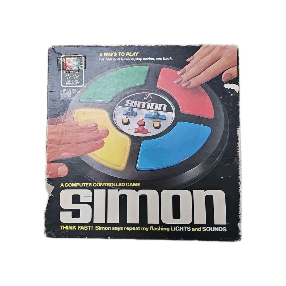 Vintage 1984 Milton Bradley SIMON Electronic Memory Game Classic TESTED Works